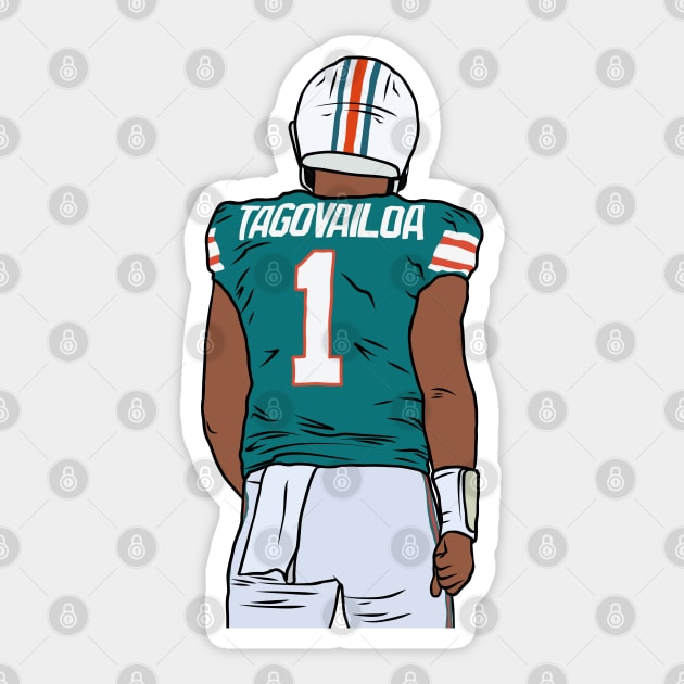 Tua Tagovailoa Back-To Sticker by rattraptees